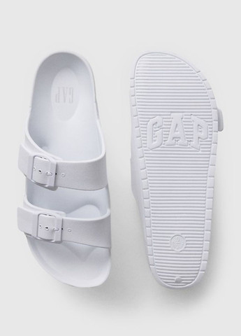 Белые шлепанцы Gap с пряжкой, с белой подошвой