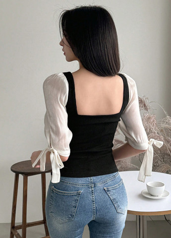 Чорна блуза SHEIN