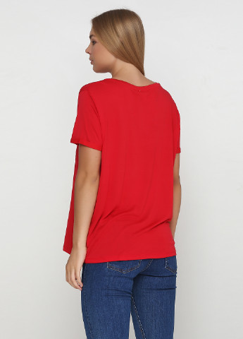 Красная летняя футболка с коротким рукавом Pimkie