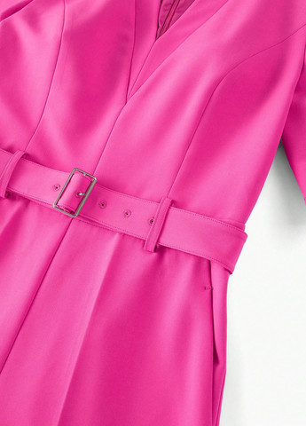 Комбінезон SHEIN комбінезон-брюки однотонний рожевий кежуал, діловий поліестер