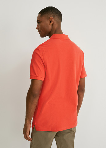Оранжевая футболка-поло для мужчин C&A однотонная