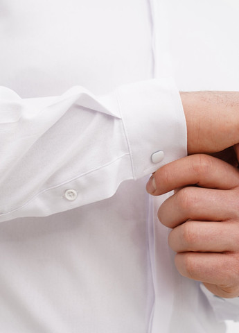 Белая классическая рубашка однотонная Trend Collection