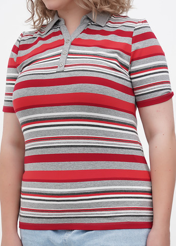 Цветная женская футболка-поло Collection L в полоску