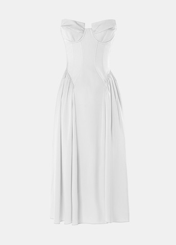 Молочна святковий сукня з відкритими плечима Gepur однотонна