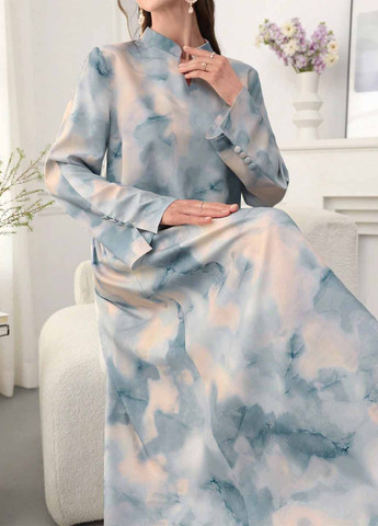 Комбінована вечірня, кежуал сукня а-силует SHEIN тай-дай