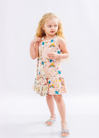 Комбинированное платье для девочки KINDER MODE (218878416)