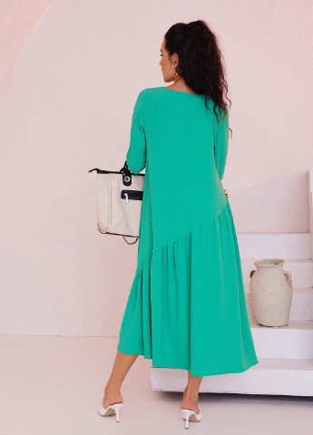 Зелена повсякденний сукня жіноча кльош ISSA PLUS однотонна