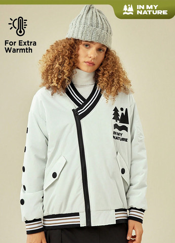 Біла зимня бомбер SHEIN