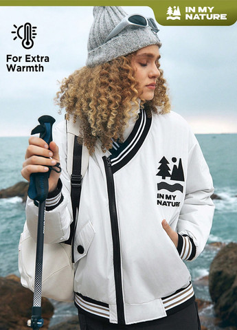 Біла зимня бомбер SHEIN