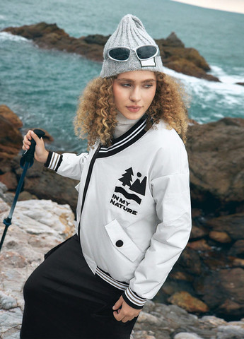 Біла зимня бомбер SHEIN