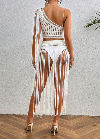 Білий літній комплект (топ, спідниця) SHEIN