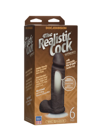 Фалоімітатор Realistic Cock 6 inch Black - ULTRASKYN, Vac-U-Lock, діаметр 4,3см Doc Johnson (251276897)