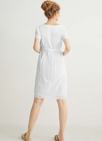 Белое кэжуал платье для беременных C&A однотонное