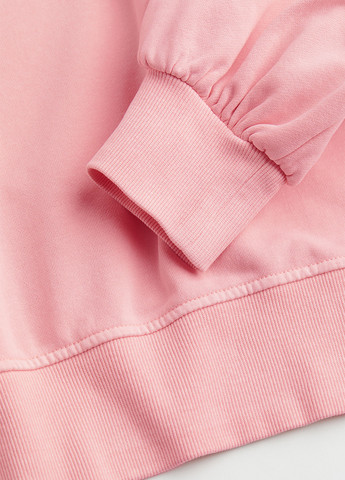 Свитшот H&M - Прямой крой однотонный светло-розовый кэжуал хлопок, трикотаж - (294644931)