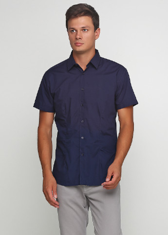 Темно-синяя кэжуал рубашка BLTD с коротким рукавом