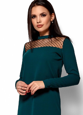 Темно-зеленое кэжуал платье Karree однотонное