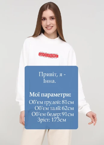 Білий світшоти Monki напис без декору (230407350)