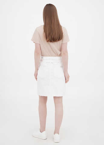 Белая джинсовая однотонная юбка Orsay