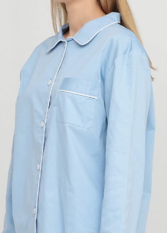 Блакитна всесезон піжама (сорочка, штани) рубашка + брюки MOONS