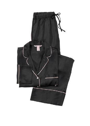 Чорна всесезон піжама (сорочка, штани) рубашка + брюки Victoria's Secret