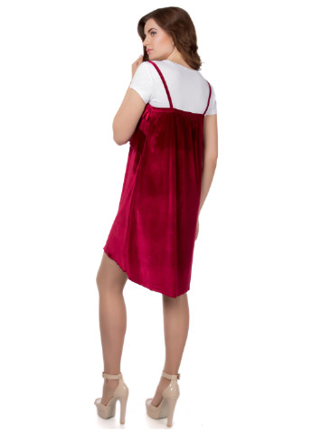 Бордовое коктейльное платье Alpama однотонное
