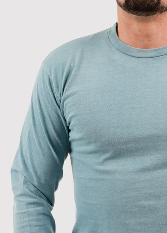 Лонгслів Blue 84 однотонний світло-бірюзовий кежуали бавовна, трикотаж