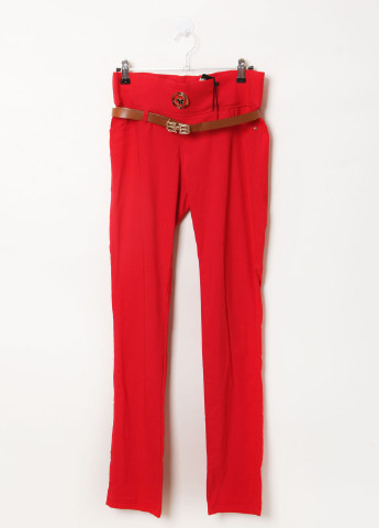 Красные кэжуал демисезонные прямые брюки YALI