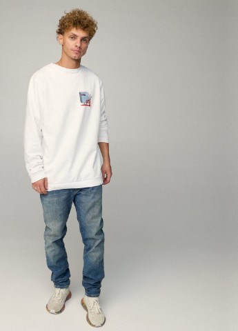 Білий свитшот мужской oversize /no flis/ YAPPI малюнок (254557678)