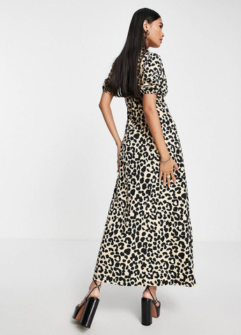 Бежевое кэжуал платье Asos леопардовый