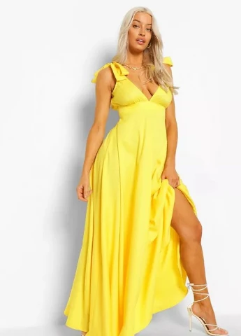 Желтое повседневный платье Boohoo однотонное