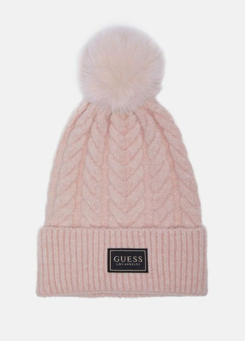 Розовый демисезонный комплект (шапка, шарф) Guess