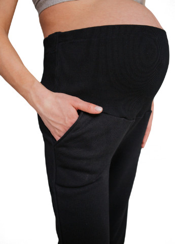 670201 Спортивные штаны-джоггеры для беременных c карманами Черные HN (222555056)