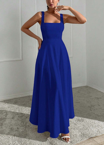 Синя кежуал сукня кльош SHEIN однотонна