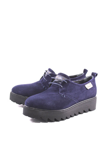 Темно-синие женские кэжуал туфли на платформе - фото