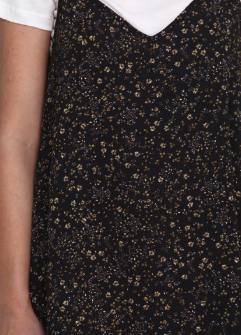 Черное кэжуал платье Pull & Bear с цветочным принтом