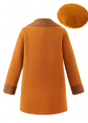 Охряное демисезонное Пальто однобортное SHEIN