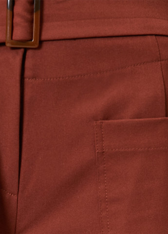 Терракотовые кэжуал демисезонные укороченные, прямые брюки KOTON