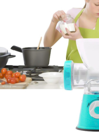 Мясорубка механическая, ручная с редукторным передаточным механизмом и вакуумной присоской XPRO FB-706 голубая (FB-706_311) No Brand (253926730)