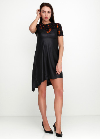 Черное кэжуал платье Zara с абстрактным узором