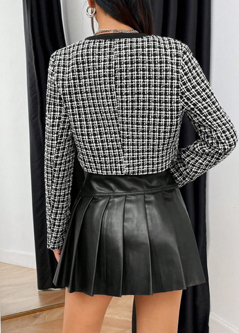 Чорне демісезонне Жакет кроп-жакет SHEIN