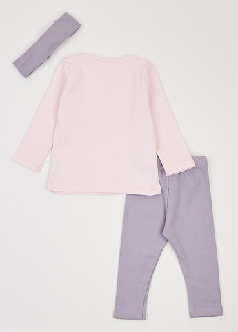 Комбінований демісезонний комплект (лонгслів, легінси, пов'язка) Фламинго