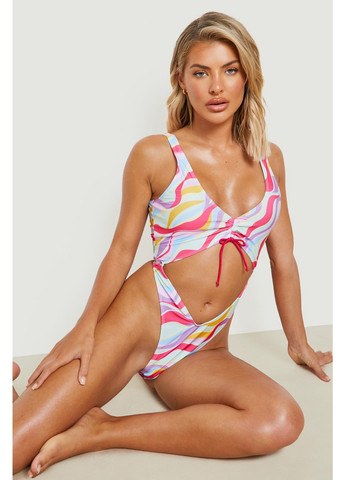 Комбинированный летний купальник слитный Boohoo