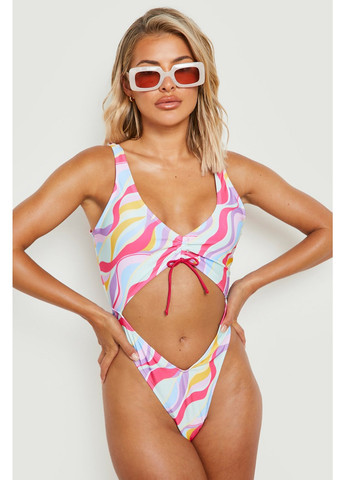 Комбинированный летний купальник слитный Boohoo