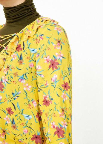 Желтый демисезонный комплект (блуза, гольф) Only