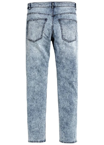 Светло-синие демисезонные зауженные джинсы H&M