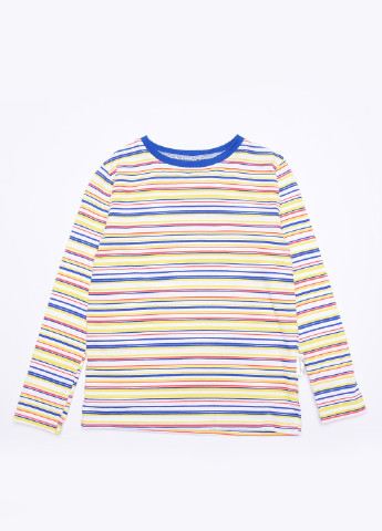 Комбинированная демисезонная футболка с длиным рукавом детская в полоску Let's Shop