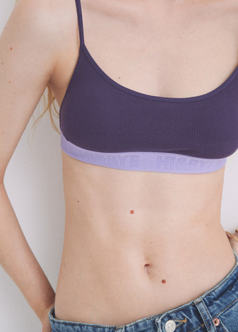 Фиолетовый топ бюстгальтер Hi&Bye без косточек хлопок, трикотаж