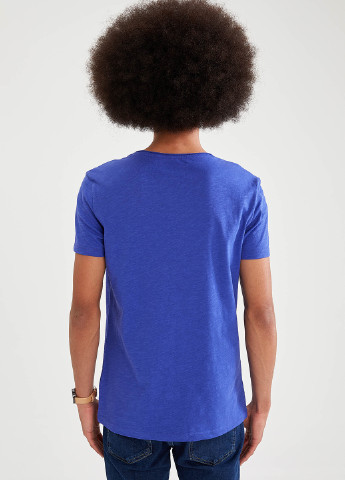 Світло-синя літня футболка DeFacto