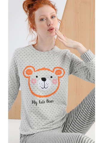 Сіра піжама жіноча утеплена Sevim