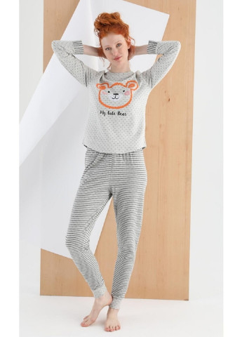 Сіра піжама жіноча утеплена Sevim